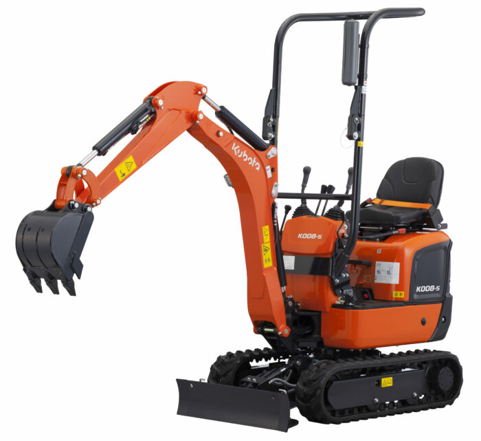 Ein Studiobild des Minibaggers KUBOTA K008-5