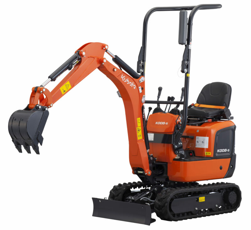 Ein Studiobild des Minibaggers KUBOTA K008-5
