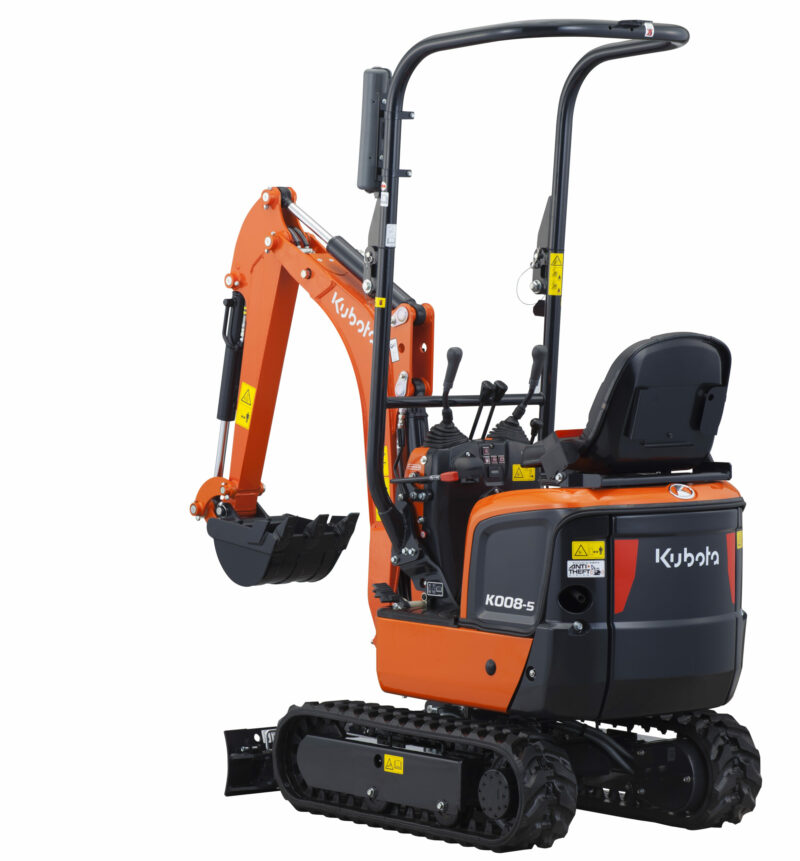 Ein Studiobild des Minibaggers KUBOTA K008-5