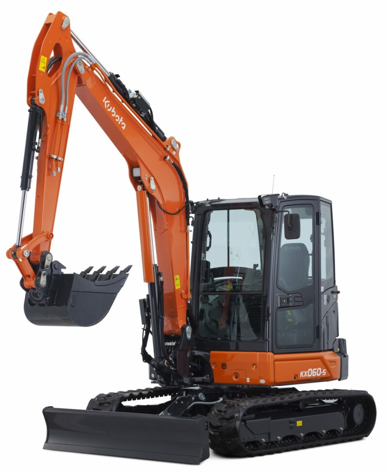 Ein Studiobild des Minibaggers KUBOTA KX060-5