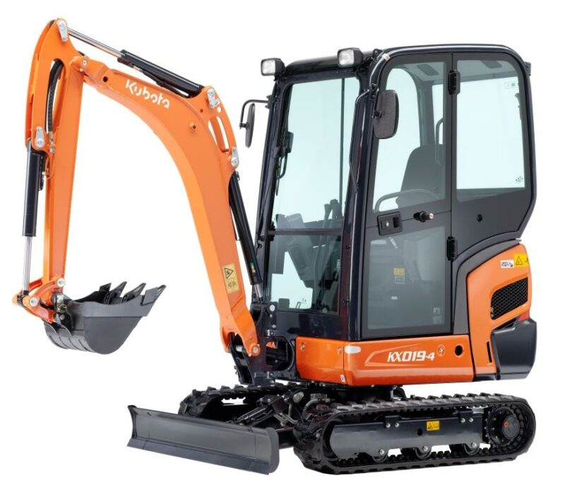 Ein Studiobild des Minibaggers KUBOTA KX019-4