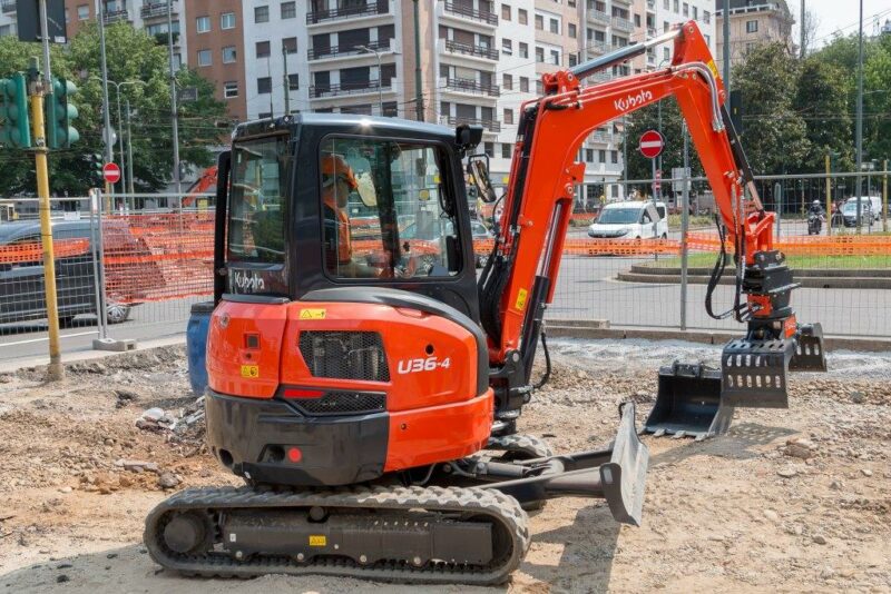 Ein Bild des Minibaggers KUBOTA U36-4 im Einsatz
