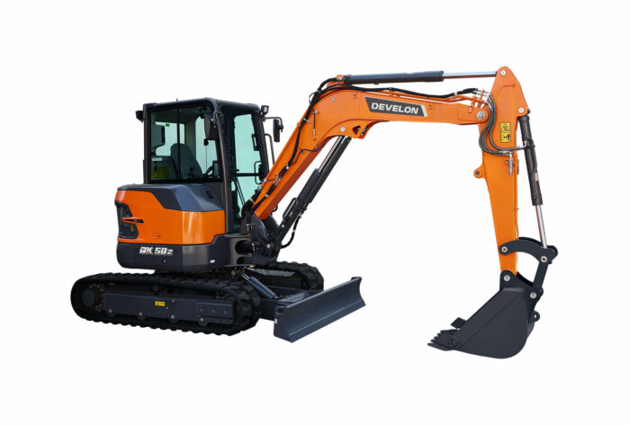 Ein Studiobild des Minibaggers DEVELON DX50Z-7
